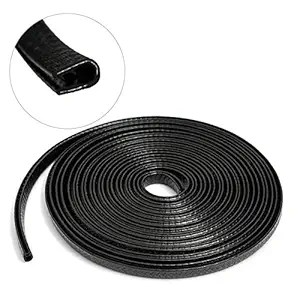 Automaze U Shape Edge Trim Rubber Strip Seal Protector Car Door Edge Guards for Most Cars (16 ft/5 m, Black)