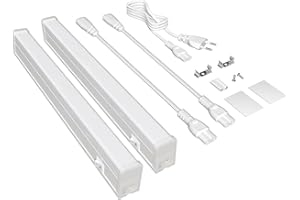 Lamptobe 2PCS Luz Armario LED 4W, Conectable Luces LED Cocina Bajo Mueble Blanco Natural 4000K con Interruptor de ON/OFF,Luces LED Cocina con Enchufe para Cocina Garaje