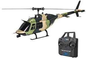 WYFTOY RC ERA C138 BELL 206 Helicóptero 2.4G 6CH sin Aileron Helicóptero con retención de altitud escala 1/33 (versión RTF/azul y blanco) (camuflaje)