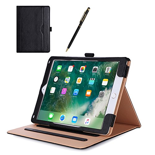 ProCase iPad Fall 9.7 „2017 – Weinlese-Folio-Standplatz-Abdeckungs-Fall für neues 2017 Apple iPad 9.7 Zoll, passen auch iPad Luft 2 / iPad Luft, mit mehrfachen Betrachtungs-Winkeln, Dokument-Karten-Tasche -Schwarz - 2