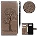 Produktbild Galaxy S8 Handyhülle,Galaxy S8 Hülle,WIWJ Flip Wallet Schutzhülle Magnetic Case Hülle[Gedrucktes Muster Baum und Eule Handyhülle] Kreative Muster Design Bookstyle Tasche Hülle-Grau