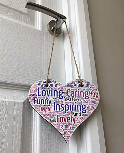 Epic Modz Cadre en Bois à Suspendre en Forme de cur avec Inscription Personnalisable Format A4