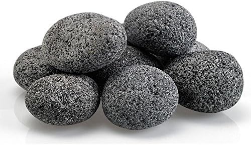 American Fireglass Large Lava Stone (Tumbled) Gray/ Black 2" - 4", 55 lb. Bag