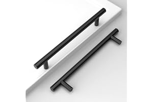 Amerdeco 10 Stück Möbelgriffe Edelstahl Schwarz Schrankgriffe Küchengriffe 160mm Lochabstand Schubladen Griffe Zinklegierung Schubladengriffe Griffe für Küchenschränke Kleiderschrank UK0024