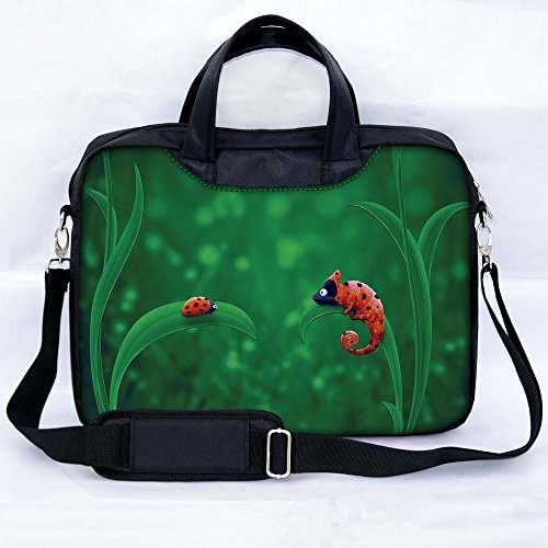 Sidorenko® Notebooktasche Laptoptasche für 15-15,6 " Zoll ( 38,1-39,6 cm ) mit zwei Innentaschen für Zubehör / Vorder - Rückseite bedruckt