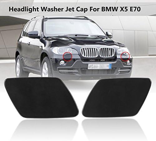 Ferretshop 51657199141 / 51657199142 Pair of Front Left Right Head Light Washer Nozzle Cap Jet Cover Grounded Fit X5 07-10 E70 06-13