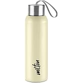 Milton Halo 600 Steel Thermoware, Inner Steel, PU Insulated, Leak Proof Water Bottle for School Kids, Office, Gym, Easy to Carry Strap, 500 ml, Beige