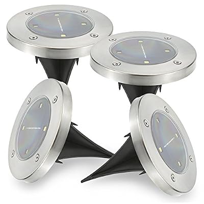 TOMSHINE Lixada 4pcs LED Lampe solaire au sol lumière extérieure étanche IP65 avec 4LEDs Projecteur de jardin pour la cour d'allée chemin