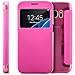 Produktbild Saxonia Tasche Samsung Galaxy S7 Hülle Case Schutzhülle Flip View Cover mit Fenster und Kameraschutz Pink