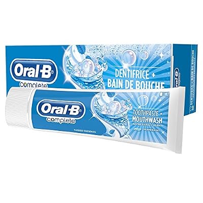 Oral-B Dentifrice Complete + Bain de Bouche Fraîcheur/Propreté 75 ml - Lot de 4