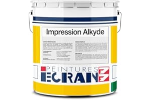 PEINTURES DANIEL Peinture impression professionnelle, opacifiante, sans odeur, fixante et régulatrice d'absorption, Impression Alkyde ECRAN 77 4 litres