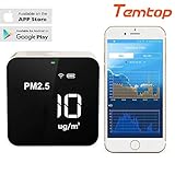Temtop M10i WiFi Surveiller Détecteur de Qualité de l'air,pour PM2.5/HCHO/TVOC/AQI,Portable Moniteur Intelligent,compatible avec Android et Apple HomeKit【Garantie 3 ans】