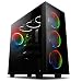 Produktbild anidees AI-Crystal-RGB Steel / Tempered Glas ATX PC Gaming Gehäuse kompatibel mit E-ATX, 4 RGB LED Lüfter - Schwarz