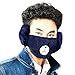 Produktbild JERKKY Nette Unisex Baumwolle Plüsch Mund Gesichtsmaske Atemschutzmaske Gesichtsschutzhülle Masken Für Radfahren Anti-Staub Dunkelblau