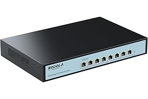 SODOLA 8-portowy przełącznik Easy Web Managed 10 GB, 8 portów RJ-45 10G, przepustowość 160 Gb/s, obsługa LACP, VLAN, QoS, 10G/5G/2,5G/1000M/100M automatyczna negocjacja, zarządzany przełącznik