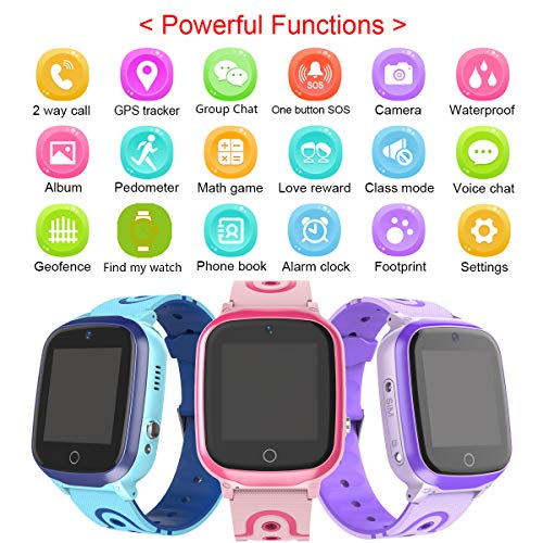 GPS Uhr Telefon,Kinder Smart Watch,GPS Smartphone für Jungen Mädchen - Uhr mit SOS Voice Anruf Sprachnachricht SOS Taschenlampe Digital Kamera Armbanduhr Geschenk für die Schule – Bild 3
