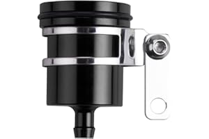 TOTMOX Serbatoio Liquido Cilindro Freno Moto con Staffa, Lega di Alluminio Universale, Serbatoio Frizione Anteriore Accessori Nero/Verde
