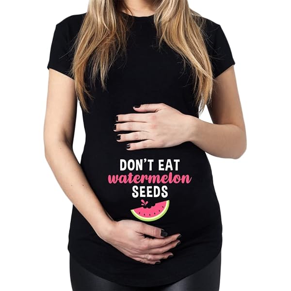 T-Shirt De Maternité Femme - Coton Élastique Avec Impression Humoristique Bébé - Confortable Avant Et Après Grossesse - Coupe Ruchée Ajustable