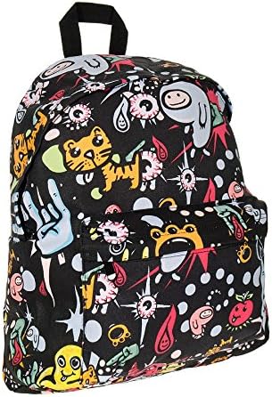 Bleeding Heart Canvas Monster Print Backpack (Multi-Coloured) - One Size