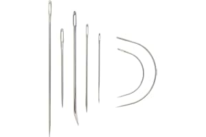 Nothers Zhioudz - Aguja de costura a mano, herramientas de costura a mano de piel, con 25 agujas de enhebrar, 10 agujas de hebilla, para piel gruesa con borde de colchón