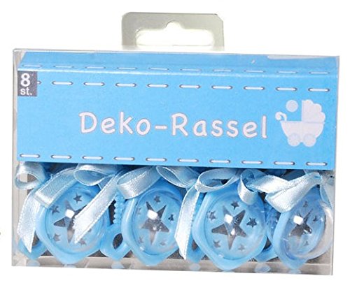 8 St. Deko Baby Rassel Junge Party Deko Geburt