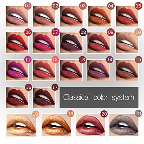 Yogogo Langlebiger Lippenstift Wasserdichte Matte Liquid Lip Gloss Lip Liner Kosmetik - 3