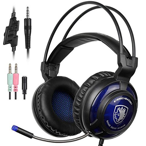 Auriculares Gaming de diadema   SADES R1 7 1 Sonido envolvente est  reo Cascos gaming USB con micr  fono para PC Luz LED