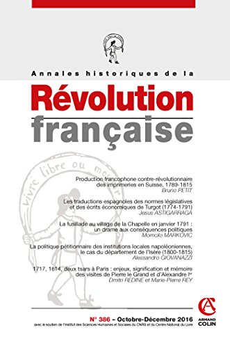 Annales historiques de la Révolution française nº 386 (4/2016) Varia
