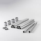 Realmaß: 332mm, 482mm, 732mm Swissmobilia Bundle 12 Rohre mit 24 Konnektoren für USM Haller, Verschiedene Maße, Systemmaß:750