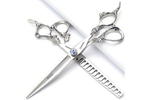 AXEMOORE 6/7/8/9 pollici professionale tagliacapelli set, acciaio inossidabile taglienti tagliacapelli, forbice specifiche per parrucchiere (7 pollici, 2 pezzi)