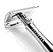 Jagen David ® L5 - Elegant Extra Long Double Edge Razor Safety Razor Fits All Double Edge Razor Blades unique Christmas gift for him - 11.5cm (Silver)