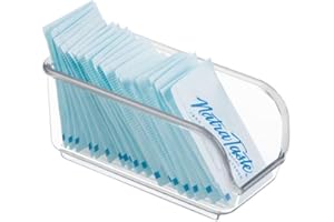 INTERDESIGN iDesign 66830 Linus Sugar Sachet Holder, Compact Coffee Accessories, Clear, 5.3x11.43x5.08 cm