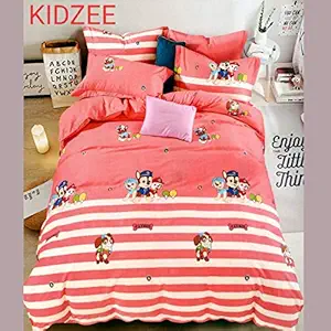 Livmoda Cartoon bedsheets Double Bed Cotton I bedsheet for Kids/Children Room Boys/Girls I