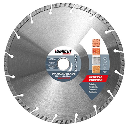 WELLCUT STANDARD Diamant Trennscheibe 230 mm Stahlbeton + alle Betonprodukte, Granit, Ziegel Universal High Quality