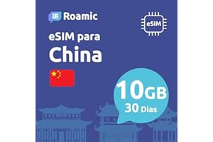 Roamic eSIM China para Viajeros - eSIM para China - Datos Móviles en 5G/4G y Conexión de Alta Velocidad (10GB - 30 Días)