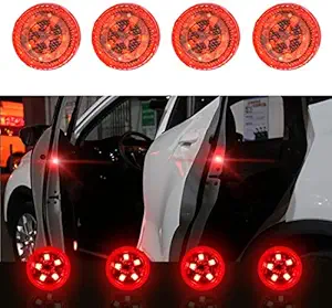 Automaze Universal Wireless Car Door LED Warning Light (Red, 4 Pieces)