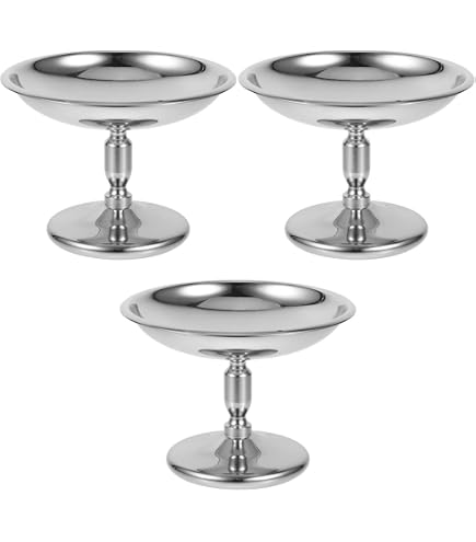 Coupe de crème glacée, tasses de crème glacée en acier inoxydable pour bols de plat de dessert, Pouding, fruits de salade (Grand
