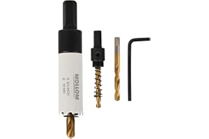 Mollom (19mm | 3/4") HSS M42 con 8% de cobalto,Sierra de Corona Bi-Metal con 2 Brocas Piloto y Arbor para Corte Suave en PVC,Pladur,Madera,Plástico,Yeso,Goma