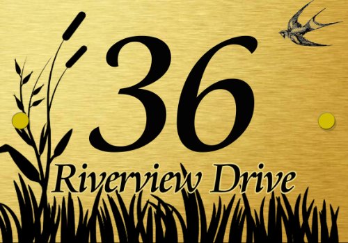 Preisvergleich Produktbild Acrylic Master Hausnummernschild, Schwalben