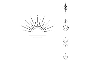 Ornamento Inkster® + tatuaggio al tramonto, confezione doppia | Tatuaggi temporanei con certificazione cosmetica europea | impermeabile + vegano | Tatuaggio rivoluzionario