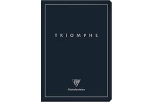 Clairefontaine 37176C Kolekcja Triomphe PLATINUM - Notes szyty głęboki niebieski - A4 21x29,7 cm - 96 stron w linie - papier kremowy 90 g - okładka kartonowa matowa ze srebrnym tłoczeniem