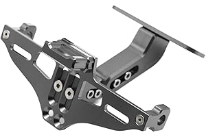 ZHUOWU Universal Moto Soportes de Portamatriculas Matrículas con Lámpara de Licencia señal de Giro Ajustable para MT-03 MT-07 MT-09 MT-10 Duke 125 200 250 390 TMAX530 Z650 Z800 Z900 Z1000 CBR1000RR (Gris)