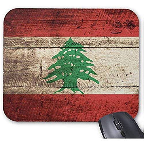 Preisvergleich Produktbild Mousepad Libanon Flagge Auf Alten Holzmaserung Mauspad Rechteck Rutschfeste Mauspads Gummi Personalisierte Mousepad Gaming 25X30 Cm