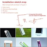 (Grün) 7W LED dimmbar schreib Tischlampe 600 lumen Klemmleuchte 48 LEDs mit Touch Funktion 5500-6500 Kelvin AC90-240V DC12V Universal - 4