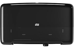 Tork Twin Mini Jumbo Toilet Paper Roll Wall Mounted Dispenser Black T2, High Capacity, Elevation Range, 555508