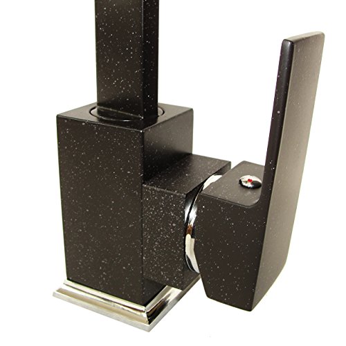 Schwarze Designer Granitarmatur Küchenarmatur Spültischarmatur schwenkbarer Küchen Wasserhahn – Modell LINERA - 6