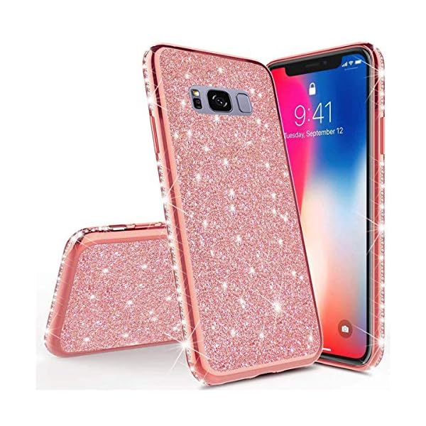 Homikon Silikon Hülle Kompatibel mit Samsung Galaxy S8 Plus Überzug TPU Bling Glitzer Strass Diamant Schutzhülle Ultra Dünn Kratzfest Soft Flex Silikon Handyhülle Tasche Case