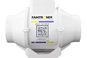 FANTRONIX Inline Extractor Fan Easy Operation With Light Switch and Run-on-Timer. Loft or attic, Dimensions: 246mm (L) x 190mm (H) x 167 mm (W), Spigot: 86mm Diameter for 100mm duct connection – White