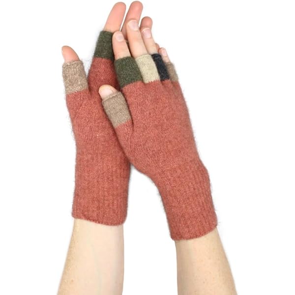 Native World Possum Merinowol Vingerloze handschoenen voor dames, zacht, extreem warm voor de winter, Kristal, Eén maat