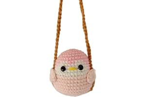 JoyousMall Accessoires de voiture à suspendre au crochet - Accessoire de décoration avec canard, pingouins, lapin, dinosaure Chicke (pingouins roses)